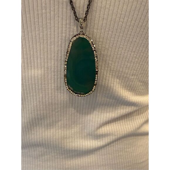Anthropolgie Green Stone Long Necklace - Picture 6 of 6